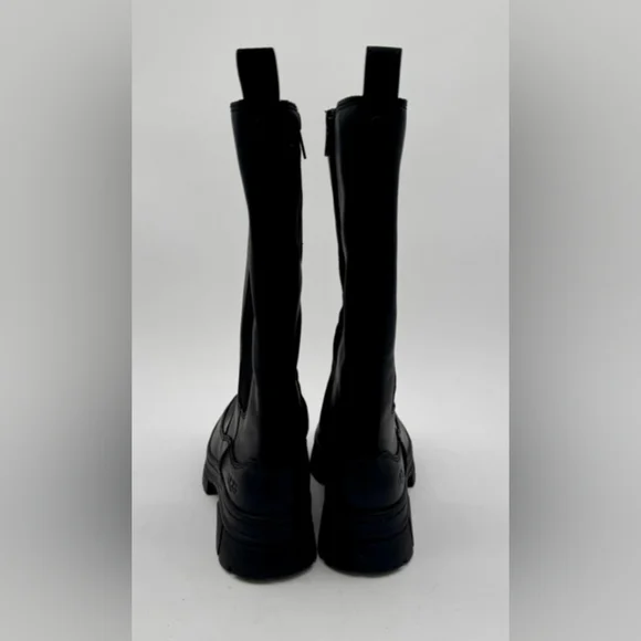 UGG Black Leather Ashton High Chelsea Winter Boots Size 7 - Picture 6 of 8